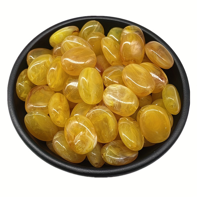 Colorful Oval Shape Striped Beads for DIY Jewelry Making